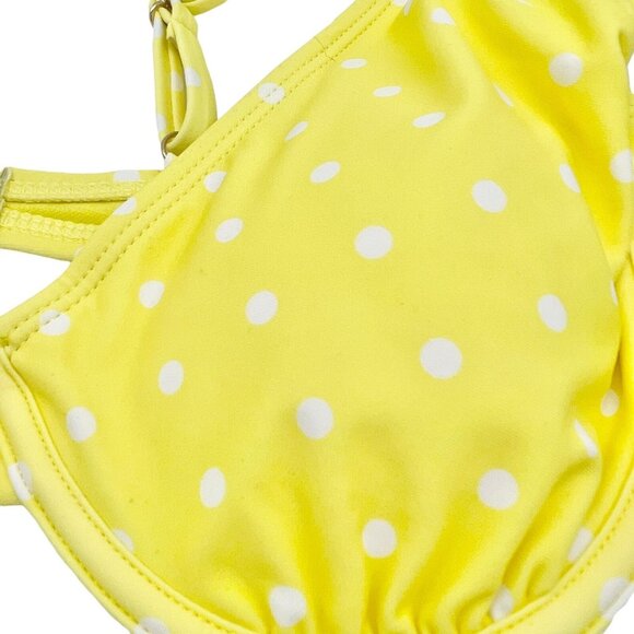 No Boundaries Medium 7-9 Yellow White Dot Underwire Bikini Top Juniors NWT - Picture 2 of 7